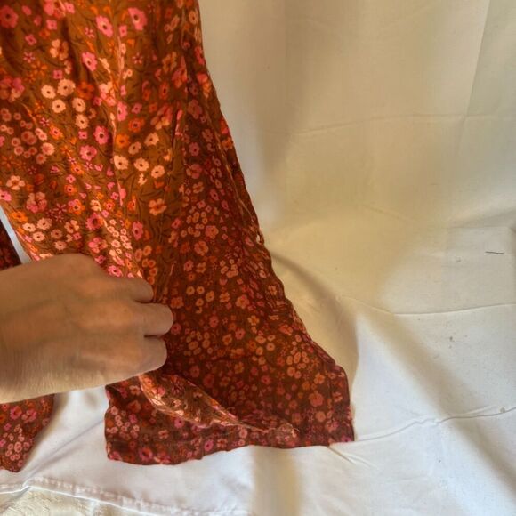 Tiare Hawaii Strapless Back Tie Jumpsuit Rust Orange Floral Print Size O/S - Picture 8 of 12